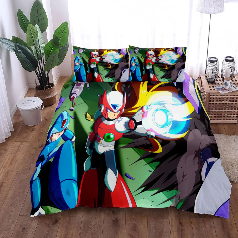 

Mega Man Childhood Duvet Cover Set King Queen Double Full Twin Single Size Bed Linen Set