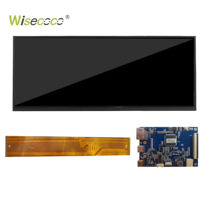 Imagem -05 - Wisecoco-tipo c Monitor Ips Ultra Wide Hd-mi Bar Display Lcd Widescreen Tela Sensível ao Toque de 123 1920x720