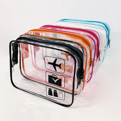 Sacchetto cosmetico trasparente PVC donna cerniera trasparente borse per il trucco custodia di bellezza viaggio Make Up Organizer Storage Bath Toiletry Wash Bagy