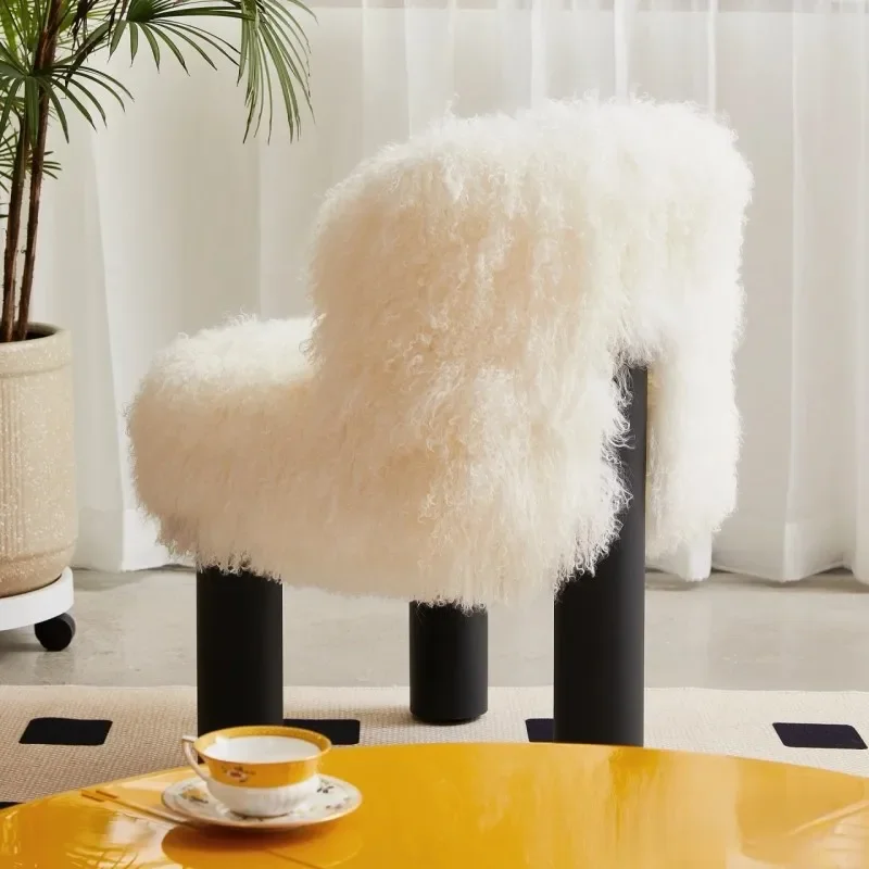 Pure wool makeup dressing chair leisure chair Italian light luxury household Internet designer minimalist sofa chair