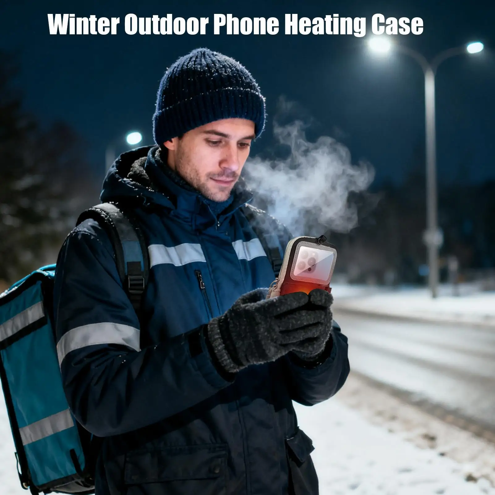 

Чехол для телефона с подогревом через USB, изолированный противоударный чехол, защита от холода для катания на лыжах, предотвращает выключение аккумулятора телефона при холодной погоде