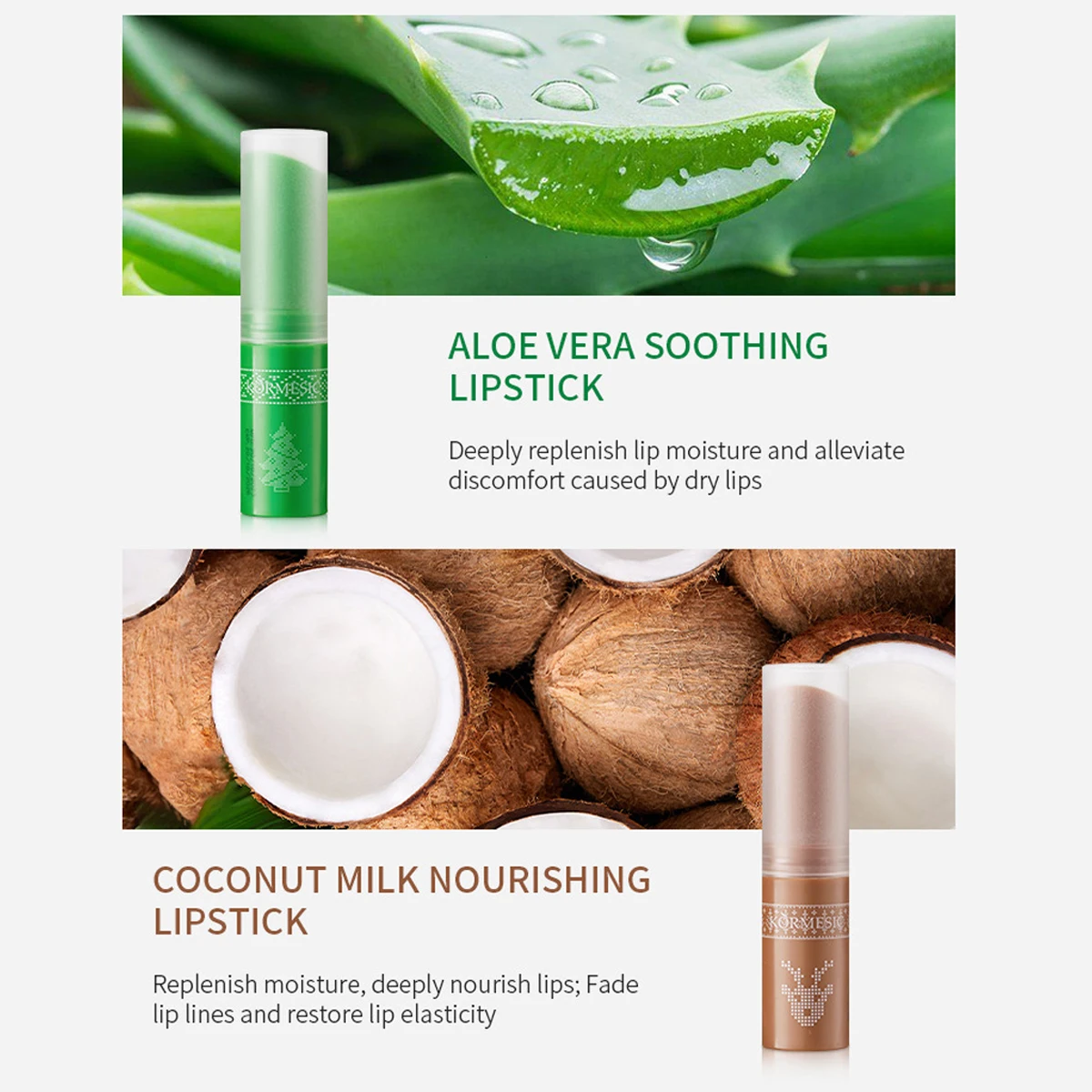 Bálsamo labial com fórmula de planta natural, hidratante, reparação e prevenção de rachaduras, base de batom sem manchas, presente de natal