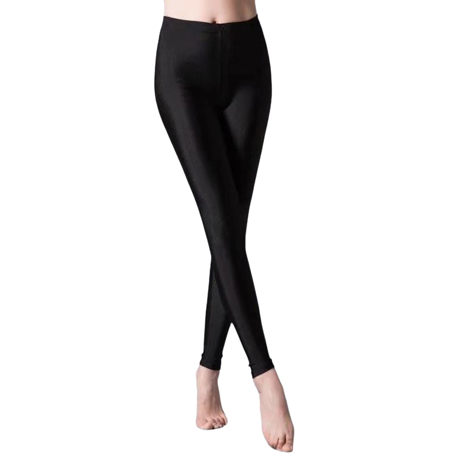 Hoge elastische glanzende skinny legging dames glanzende metallic broek slim fit elastische panty workout legging sport fitness yoga broek