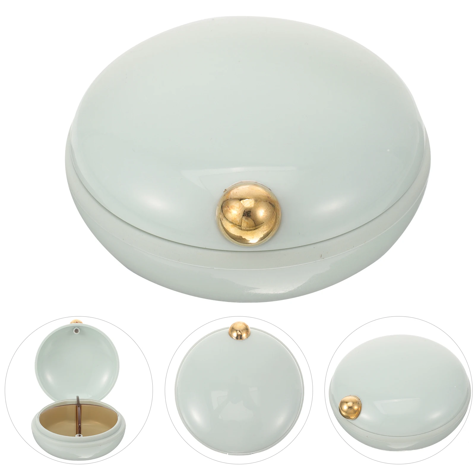 

Sealed Pill Compartments Warm White Portable Pills Case Box Small Travel ganizer for Pills Container Storage Box