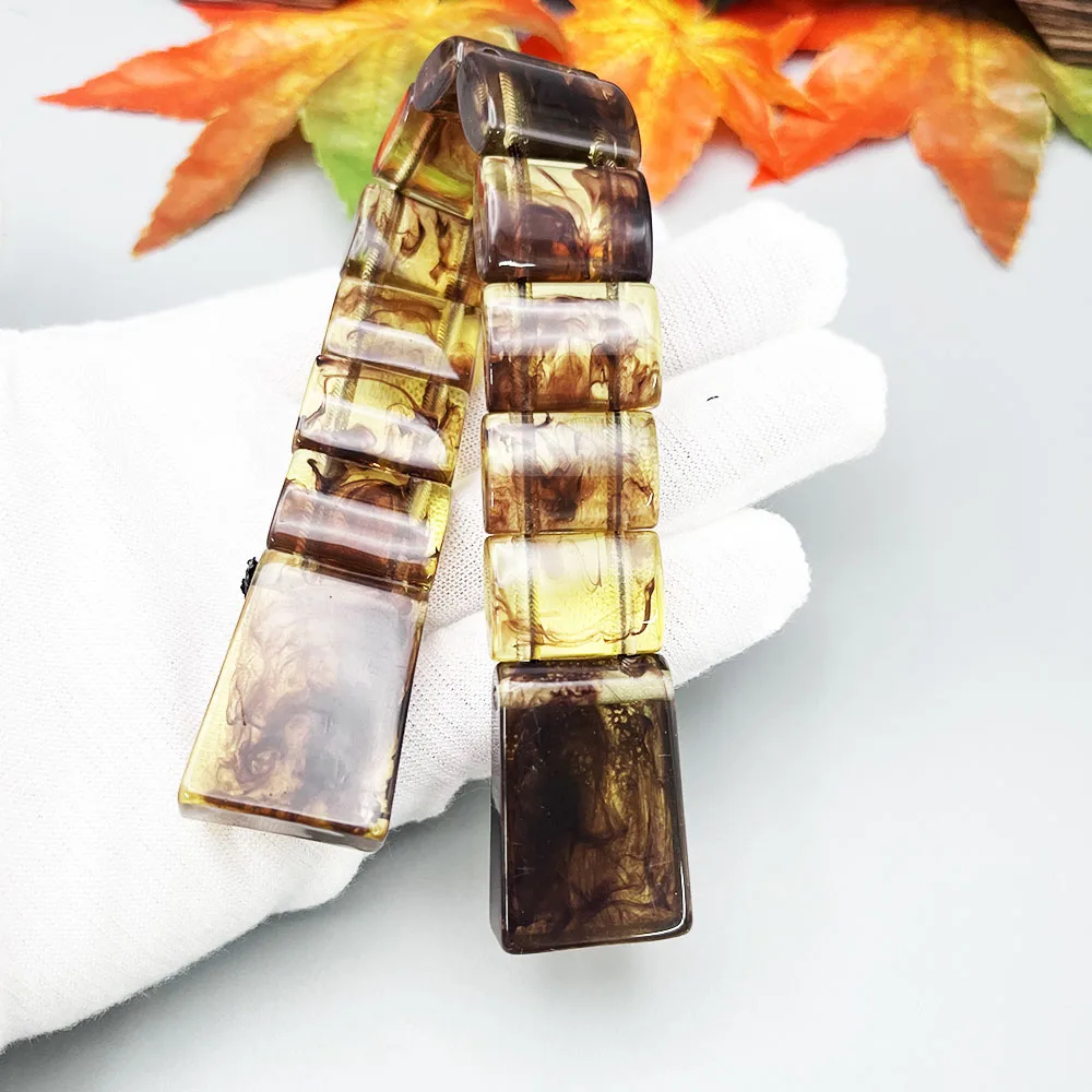 NJ120NEW CHETKI تقليد العنبر سطح مشرق كتلة ثلاثية الأبعاد الراتنج الإصبع الضغط طوي الدورية الصلاة التأمل المسبحة #6