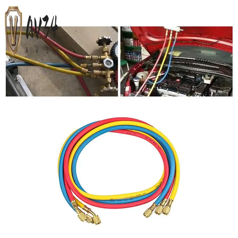 

AV34-1.5M AC Charging Hose Tube Kit Hose Low Loss Fittings For R134A R12 R22 Refrigerant Air Conditioning Manifold Gauge
