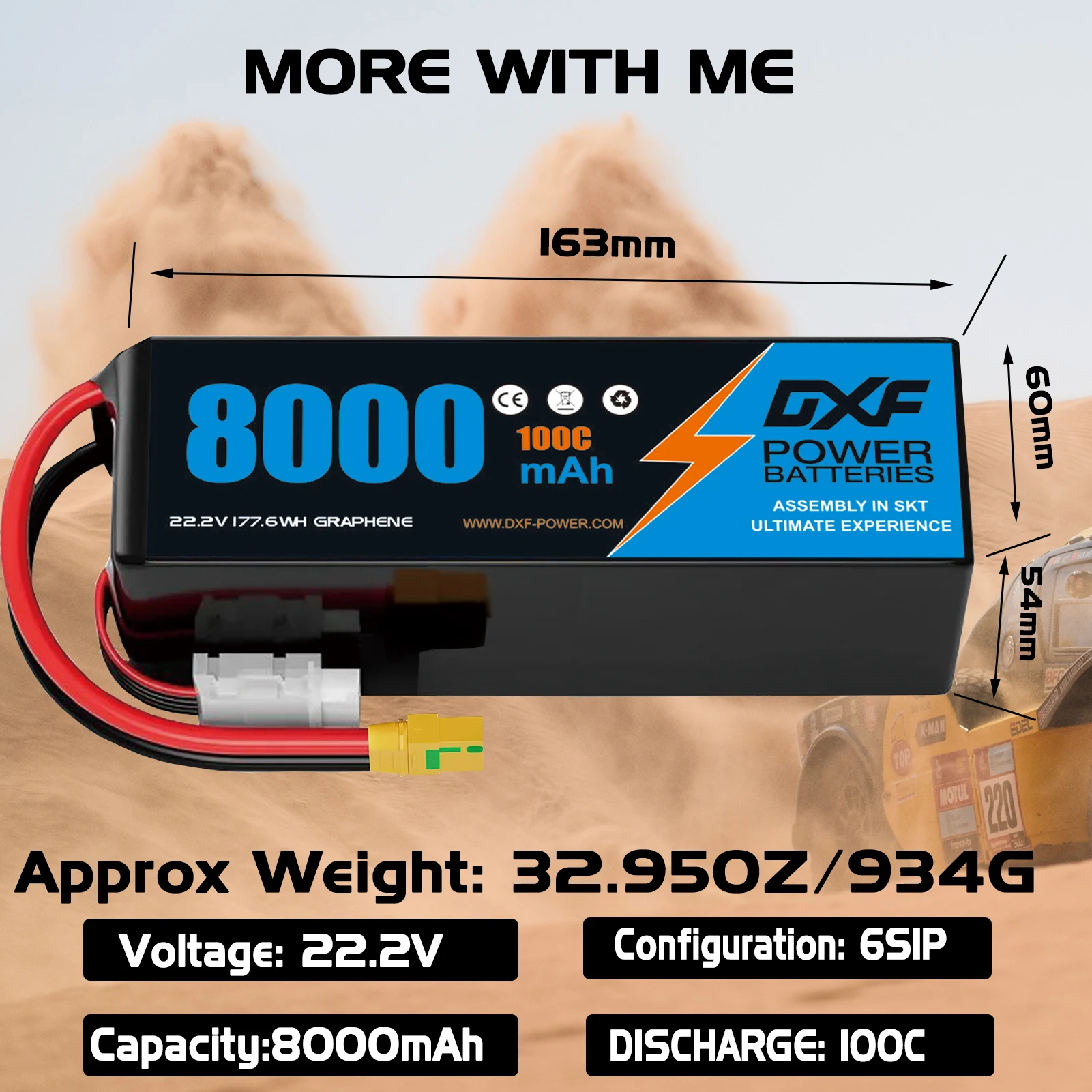 DXF 6S Lipo Battery 22.2V 100C 8000mAh 9000mAh 9400mAh 10000mAh 12000mAh 16000mAh 22000mAh 30000mAh with XT60 EC5 XT90 Plug