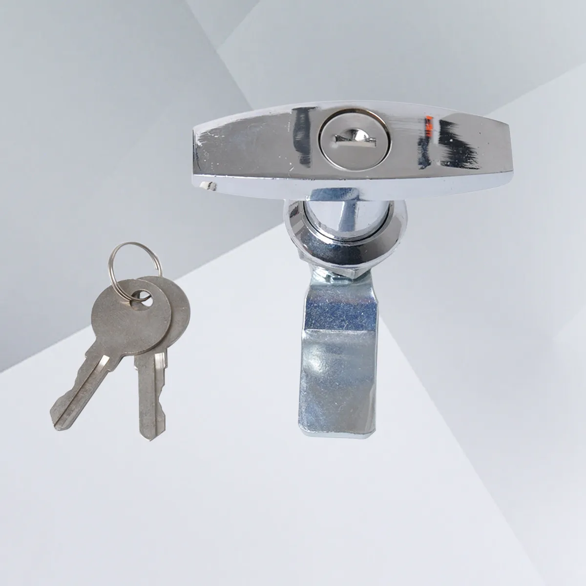 2 pcs T Handle Lock Silver Heavy Duty Foldable Zinc Alloy Rust Proof Trailer Locks Hook Anti Theft Paddle RV Car Accessories