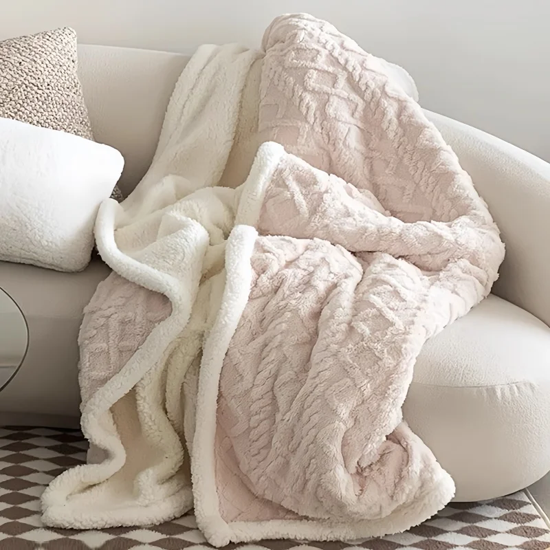 Winter Warm Tafu Velvet Blanket, Thickened Coral Velvet Cover Blanket - Portable Nap Sofa Blanket Bedding, Mother and Baby Grade