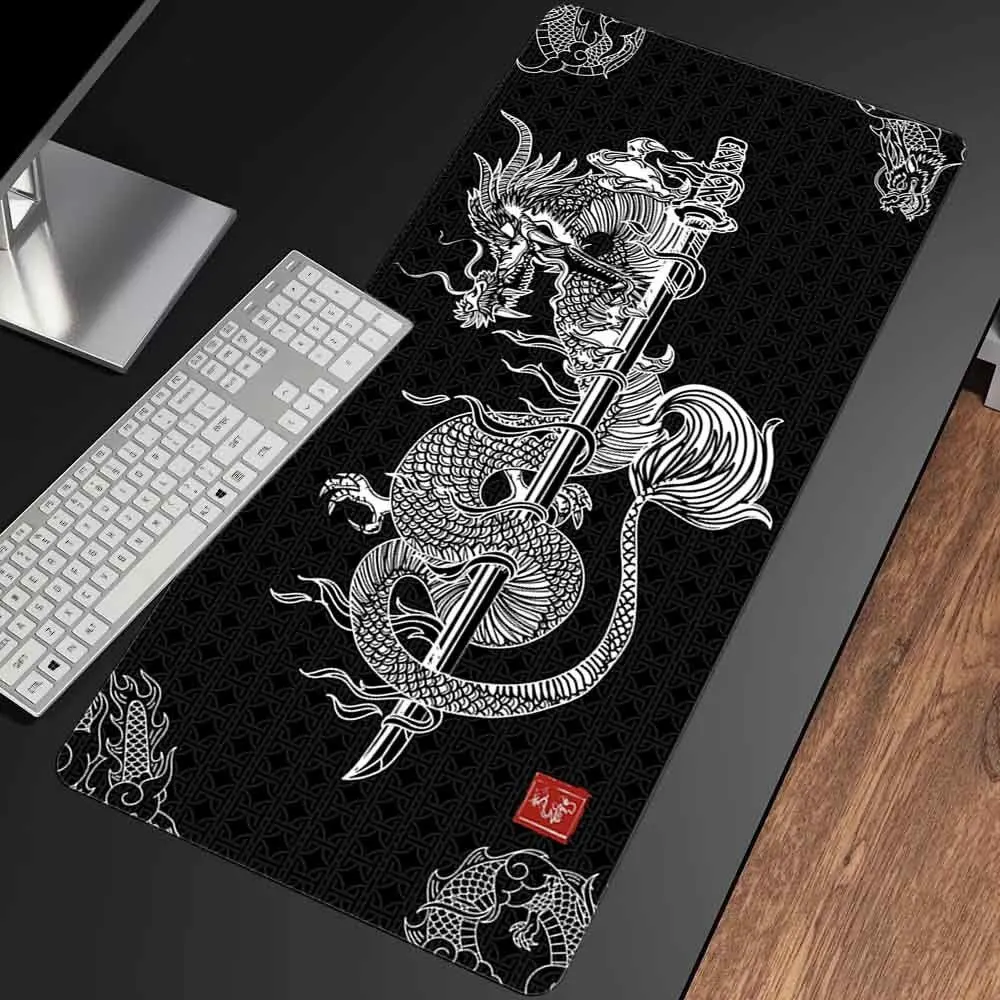 Mouse Pad Gaming Black Dragon printon demand Home Mousepad XXL keyboard pad Soft Natural Rubber Office Accessories Table Mat