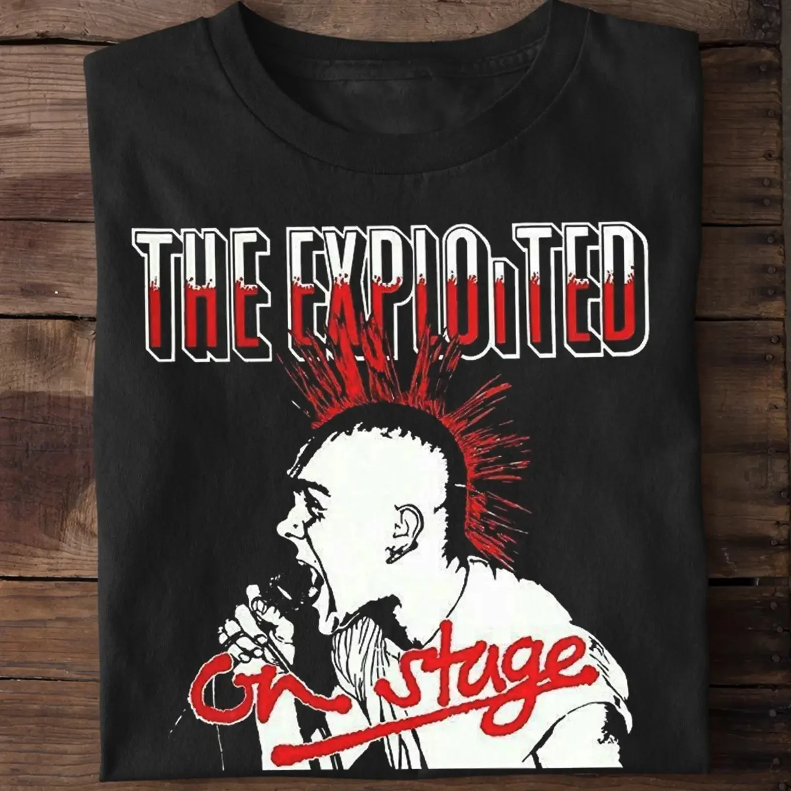 Camiseta masculina preta rara e nova dos anos 80, estilo vintage, ligeiramente respirável, elegante, unissex, para fãs de The Exploited.