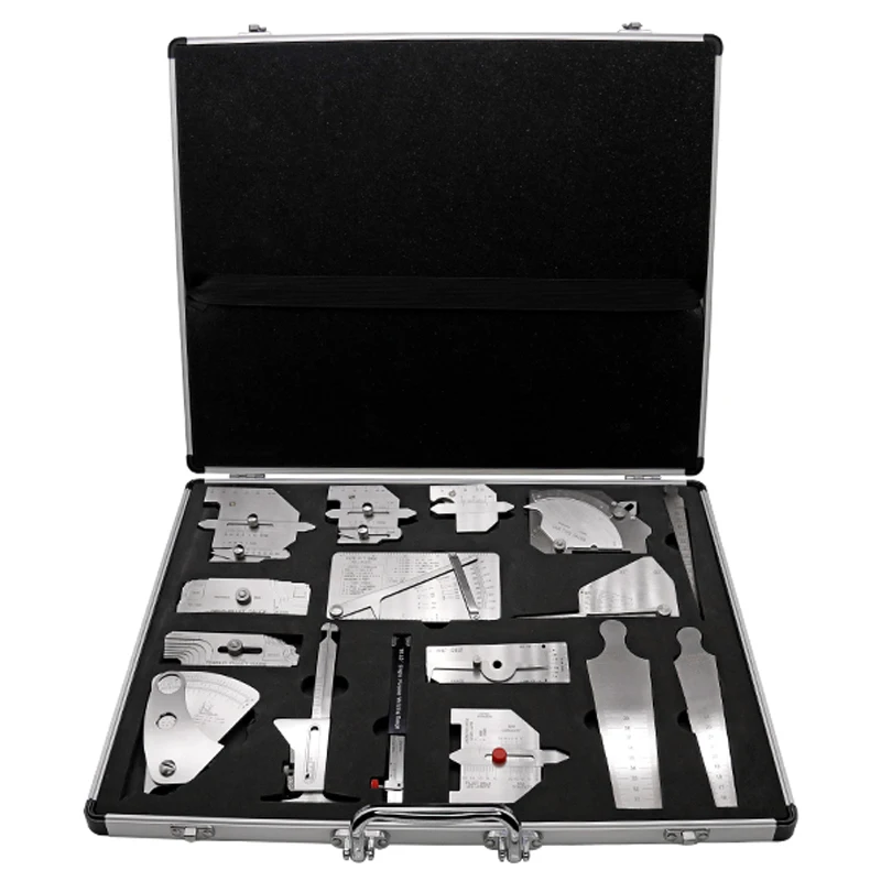 Welding Gauge Welding Measure Gauges 16 Pieces Kits Welding Measure Tools Combined Suit Welding Inspection Ruler Set