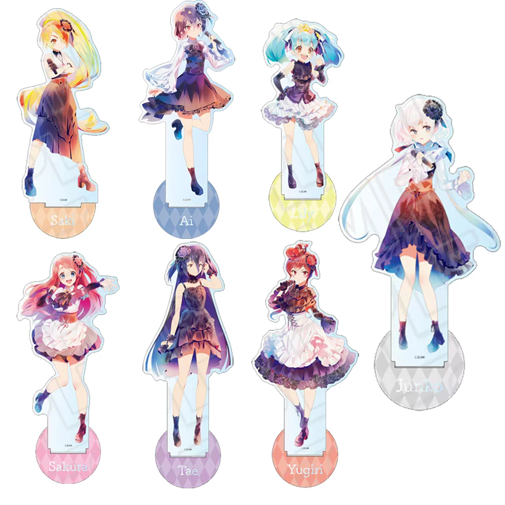 Zombie Land Saga Sakura Minamoto Saki Nikaido - Chaveiro de Acrílico de 15CM, Figura de Anime Fofa, Ornamento de Mesa