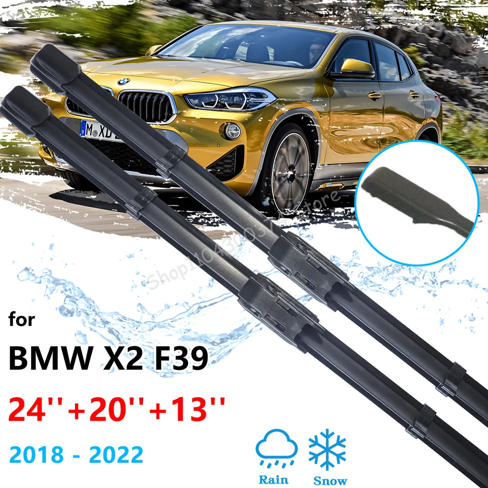 

For BMW X2 F39 2018 2019 2020 2021 2022 Front Rear Wiper Blades Windshield Windscreen Auto Accessories Boneless Frameless Rubber