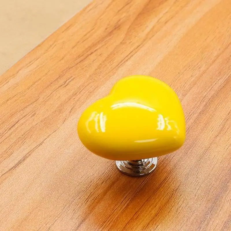 New Colorful Heart Shaped Toilet Press Button Fashion Love Button Sticky Drawer Pull Handle Button Assistant Bathroom Accessory