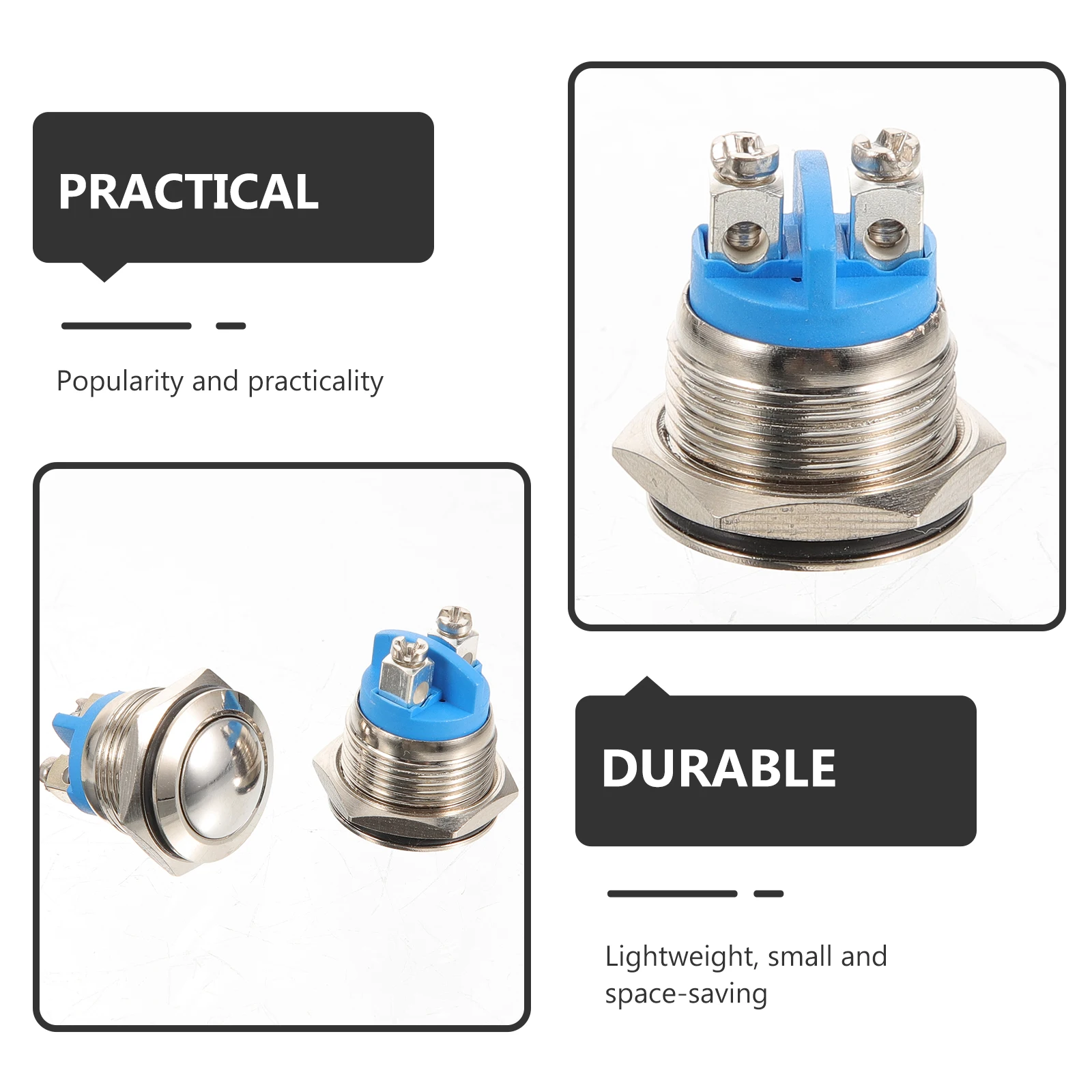 

4pcs Doorbell Button Kit 16MM Self Resetting Wired Push Switch Bells Easy Install Ringer Buttons Durable Sturdy Chime Home Use
