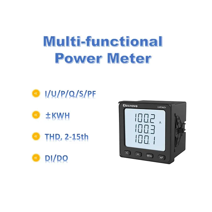Medidor de energia multifuncional trifásico 3p4w Display LCD digital RS485 Modbus-RTU