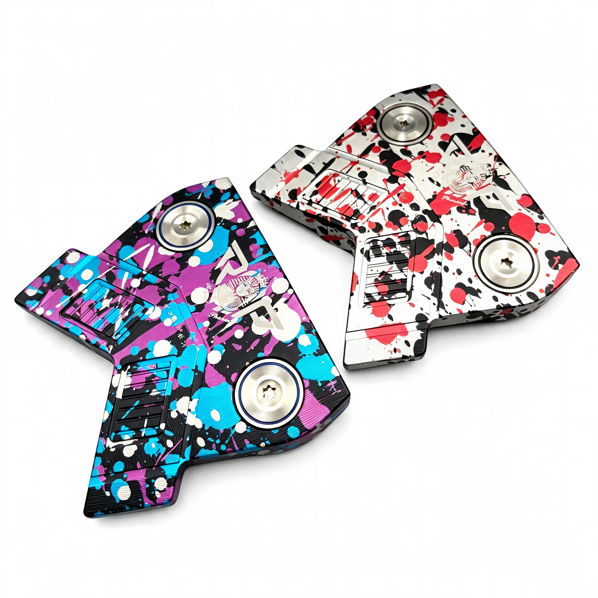 Golf Putter Head, New Ink-splash Design Putter, Left/Right-handed Universal Golf Club Head, with Magnetic Headcover