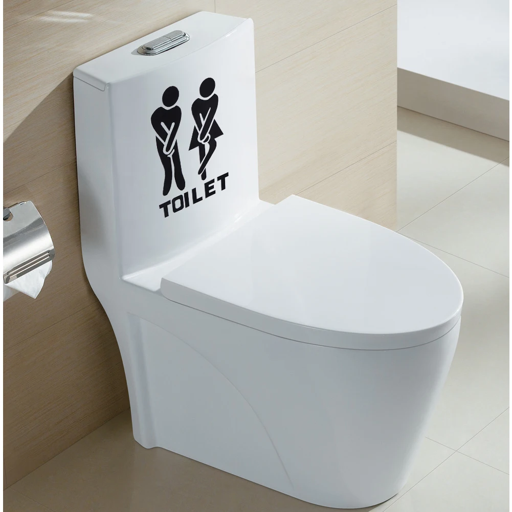 Creative Funny Toilet Wall/Door Stickers Removable Washroom Toilet Bathroom WC Sign Vinyl Wallpaper Poster for Bathroom