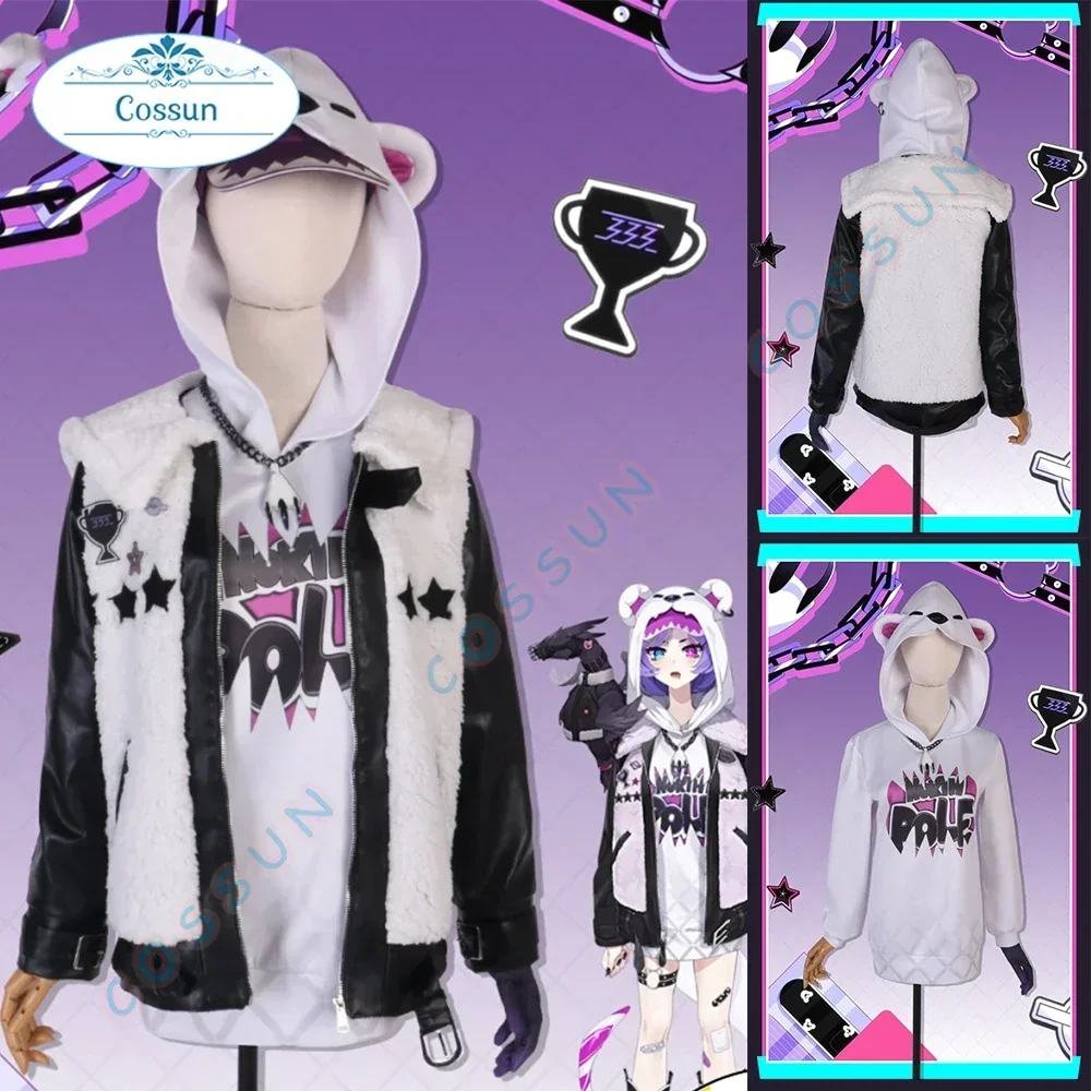 

COSSUN Vtuber Nijisanji Selen Cosplay Costume Halloween Outfits New Suit Uniform Anime Cosplay Leather Jacket Hoodie Hat