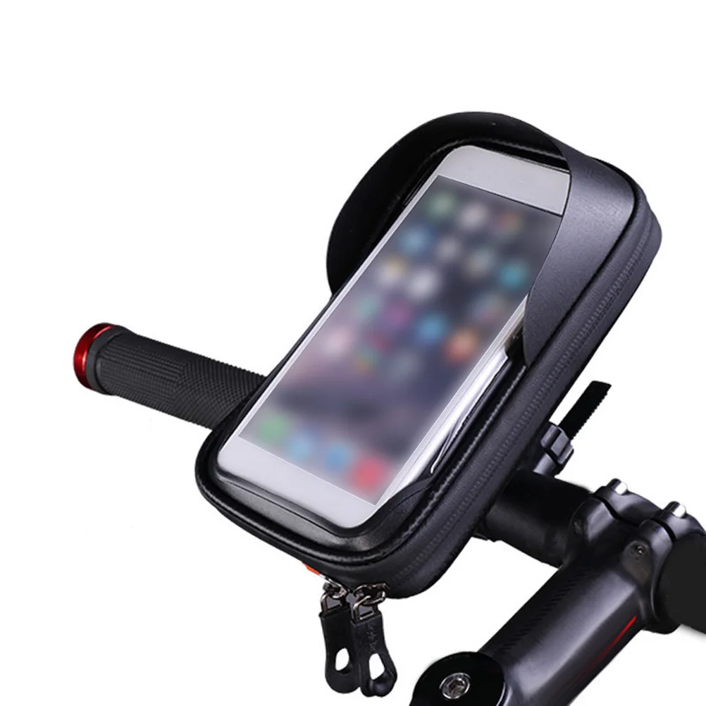 

Bike Phone Bag 6 Inch Waterproof Handlebar Bag Shockproof Tpu Cycling Storage Case For Riding