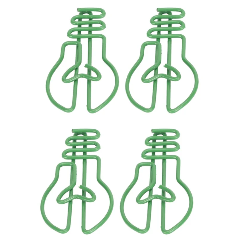 100pcs Bulb Shape Paper Clips Increased Slip Resistance Rust Prevention Plating Process Metallic Paper Clips For Office Yellow