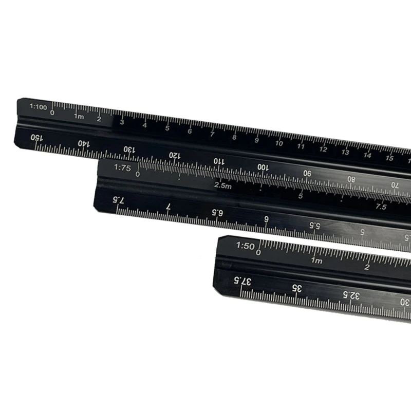 Metal Triangular Architect Escala Régua, durável e preciso medição ferramenta, F3MA, 30 centímetros