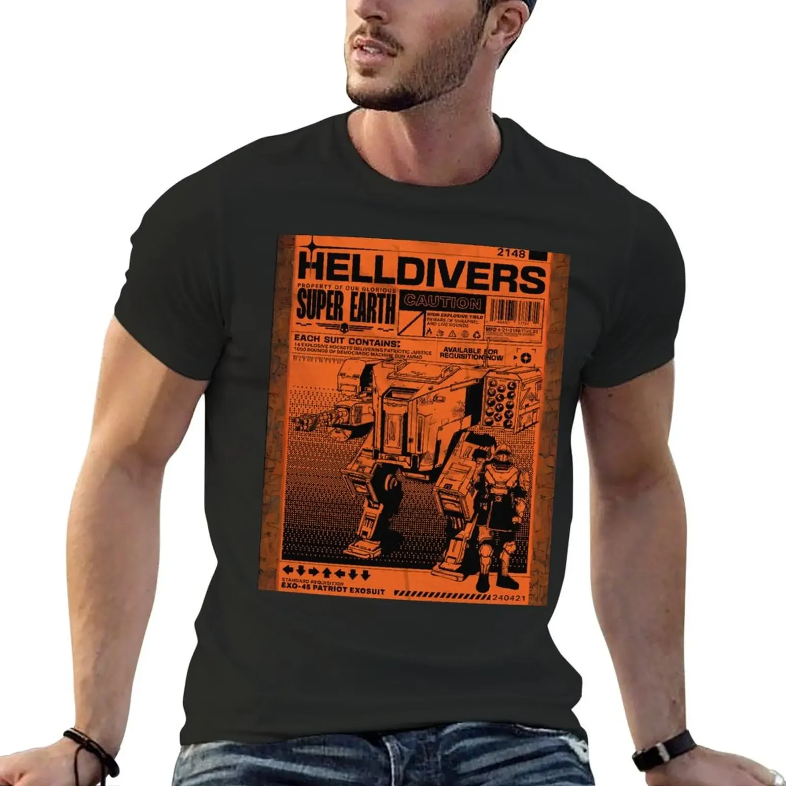 Helldivers T-Shirt summer clothes anime stuff graphic shirts cotton t shirt men