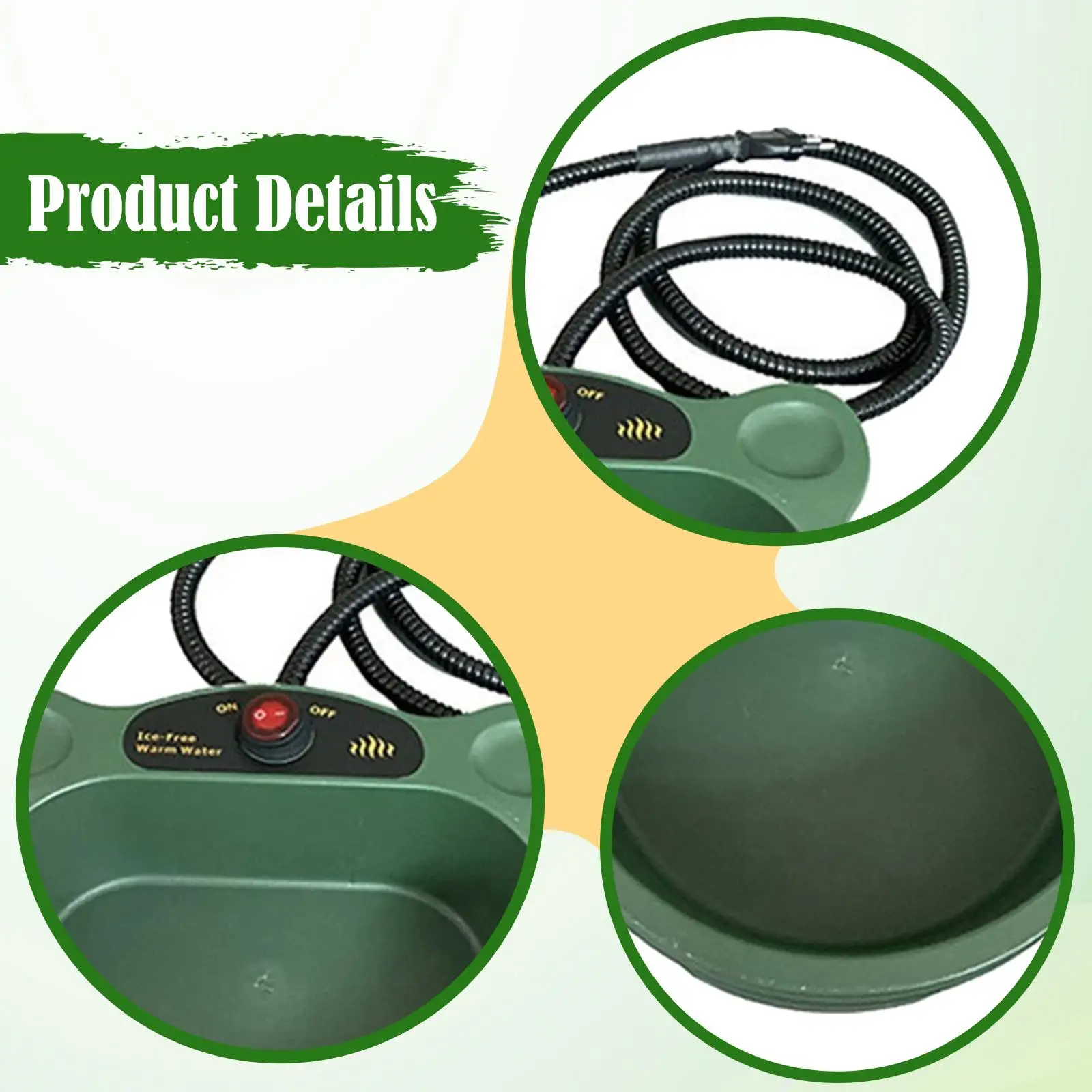 Automatic Heated Waterer Outdoor Thermal Pet Bowl Freeze Resistant Drinking Dish for Dogs Cats