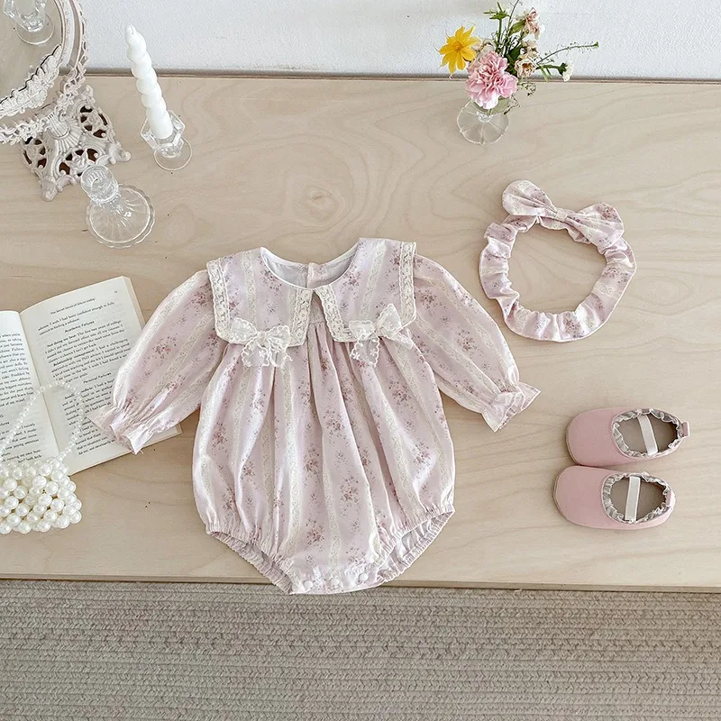 Girls' Autumn Doll Collar Long Sleeve Triangle Climbing Princess Dress Nubao Baby Sisters Dress Sweet Theme Dress