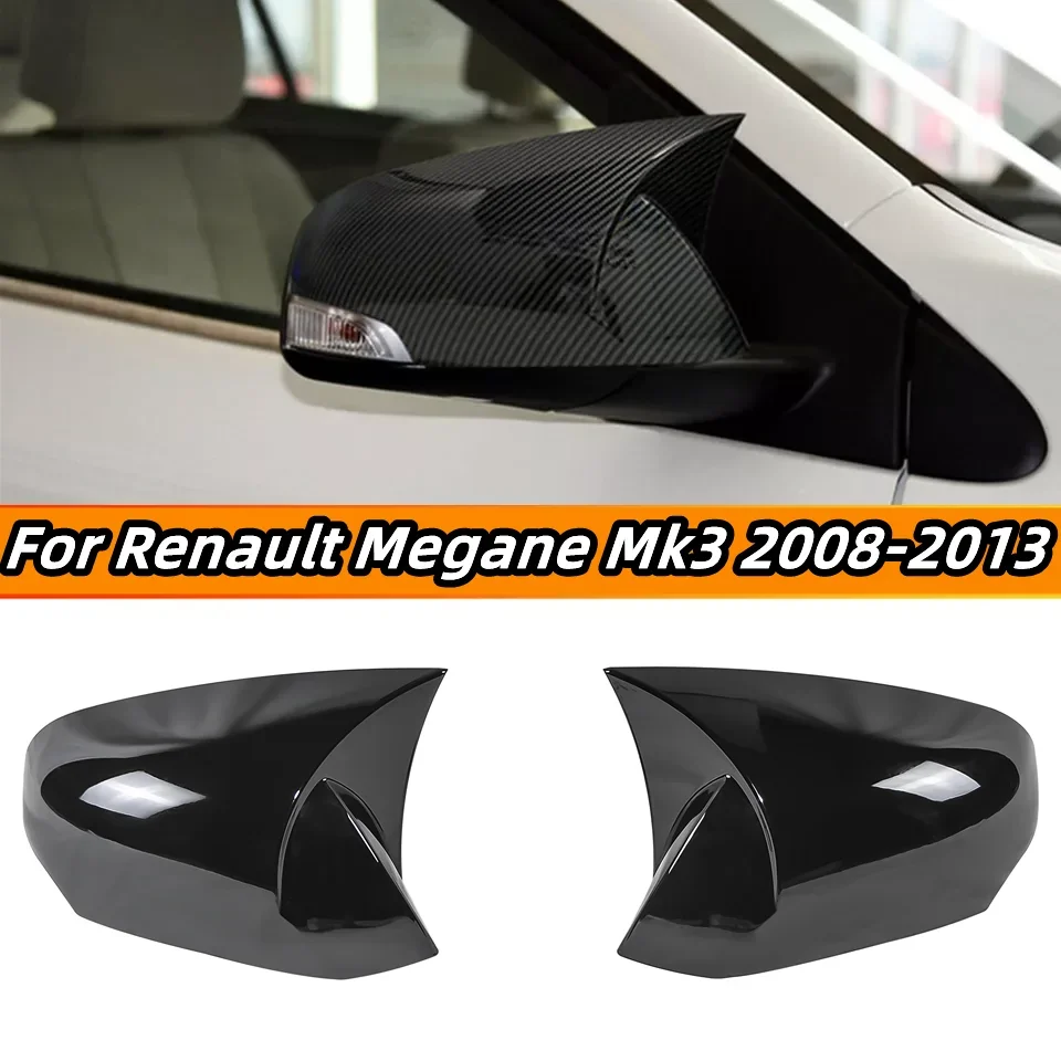 Par de cubierta de espejo retrovisor, espejo lateral para Renault Megane Mk3 2008-2013 / Fluence 2009-2015, embellecedor de cubierta de espejo retrovisor de bocina