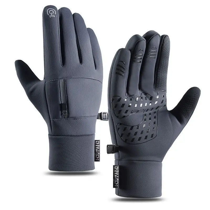 

2024 Winter Warm Full Fingers Waterproof Cycling Outdoor Sports Running Motorcycle TouchScreen Fleece Gloves Ski Warm Bike Glove