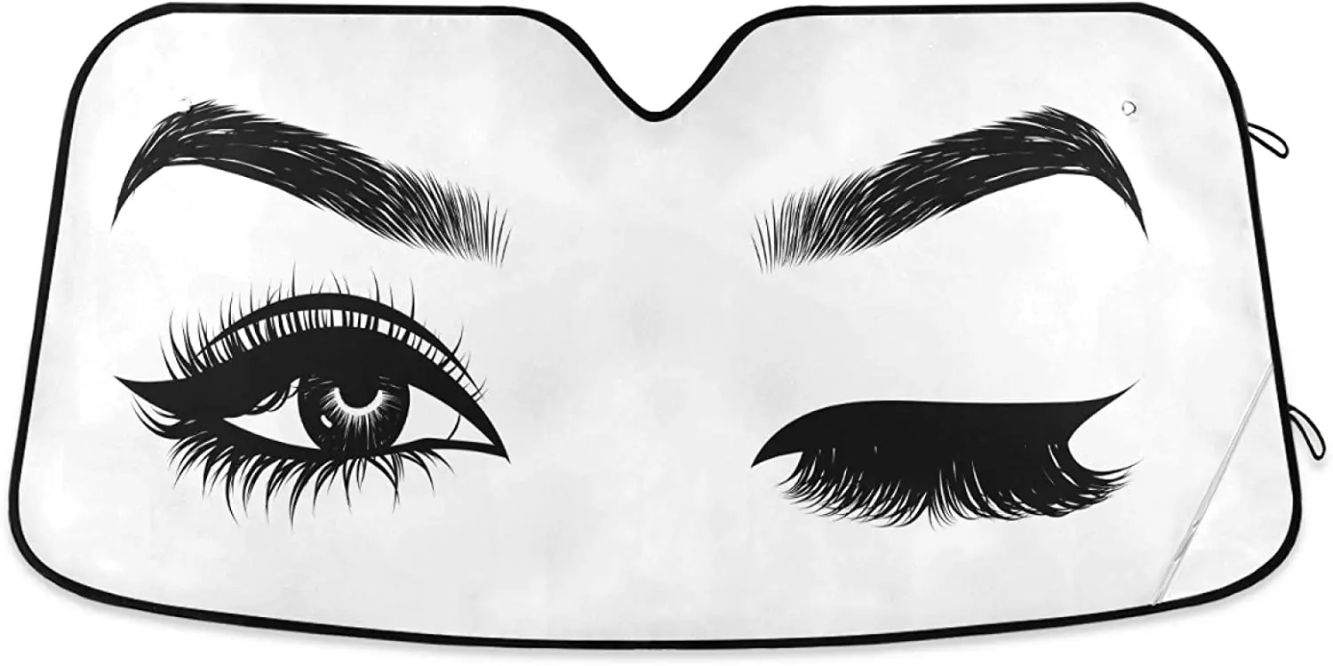 

Sexy Blinking Women Girl Eyes Car Windshield Sunshades Eyebrows Eyelashes Sun Sunshade Blocks UV Rays Protector Keep Your Vehicl
