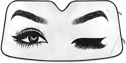 Sexy Blinking Women Girl Eyes Car Windshield Sunshades Eyebrows Eyelashes Sun Sunshade Blocks UV Rays Protector Keep Your Vehicl