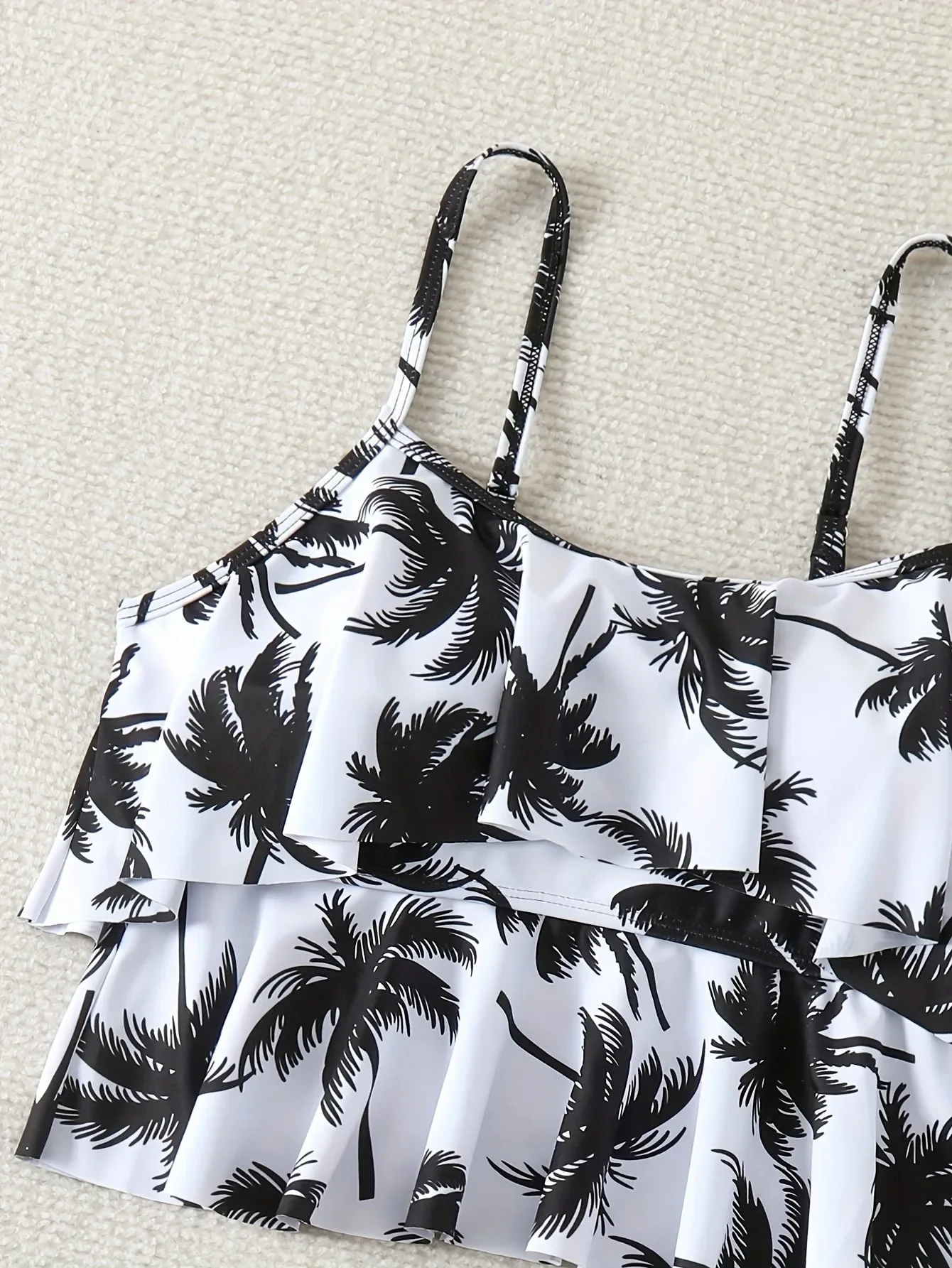 2024 Sexy Bikinis Set Print Tankini Set Rüschen Badeanzug Frauen Bademode Biquinis Sommer Backless Strand Badeanzug