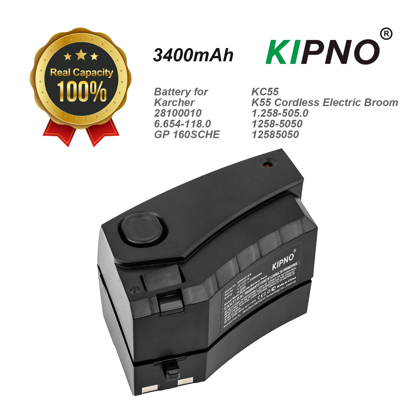 

3400mAh Battery 28100010,6.654-118.0, GP 160SCHE, AM1514, OSM-SC1500P, ​​4KR-1500SC/V for Karcher KC55, K55, K65.0,12585050
