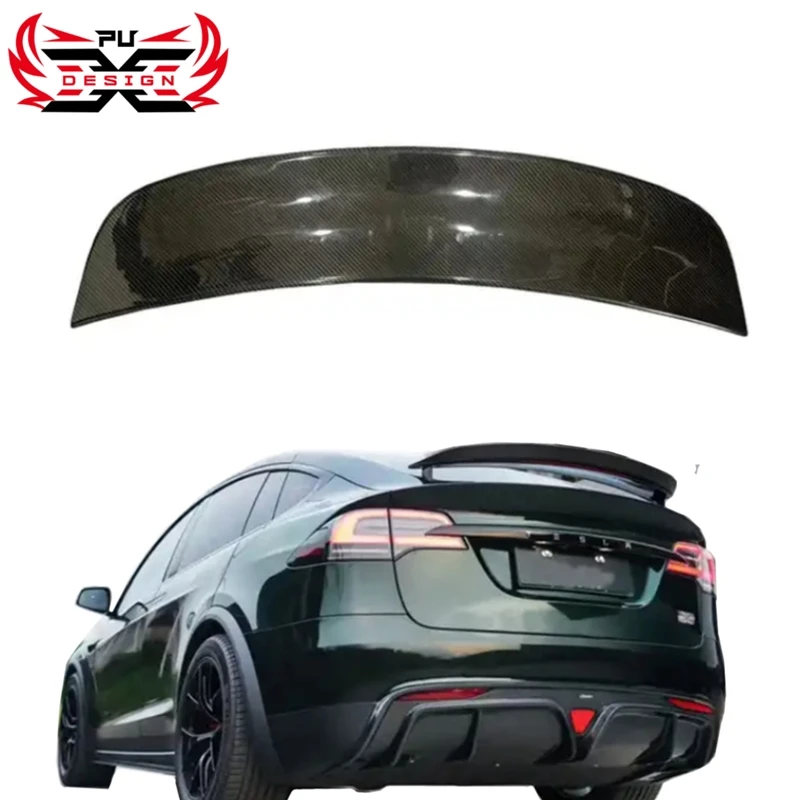 

Carbon Fiber Rear Spoiler Wing For Tesla Model X Plaid Body Kit 2021-2023 Root Spoiler Wing