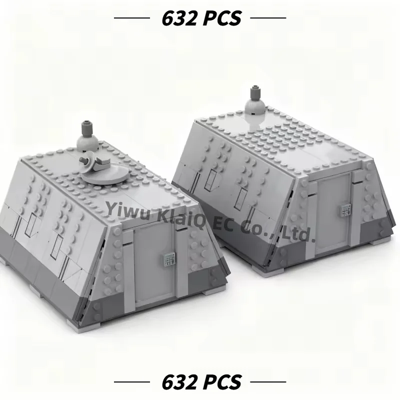 632pcs MOC Galactic Outpost Field Tent Building Blocks Sci-Fi Military Command Base Bunker Modular Bricks Model for Adults