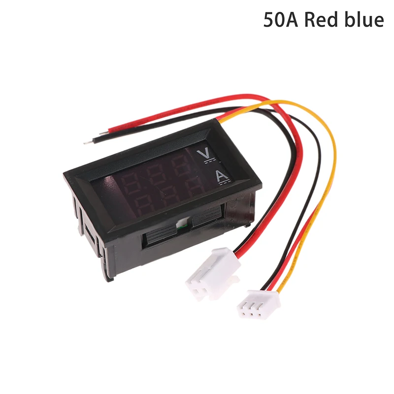 DC 0-100V 50A Amp Volt medidor de corriente Detector probador 0,28 "medidor de pantalla LED Dual + Shunt Mini voltímetro Digital amperímetro