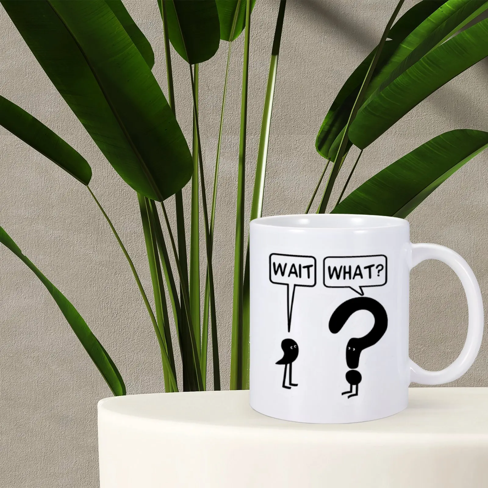 11oz Funny Ceramic Coffee Mug Hot Cocoa Tea Question mark Cup Gift for Friend Coworker Woman Man Creativity Drinkware Gift