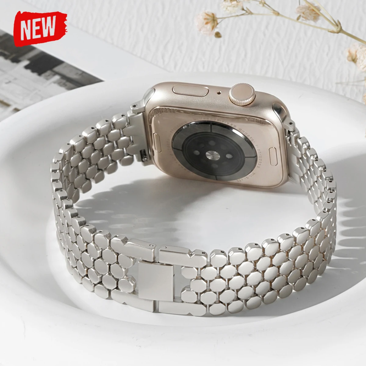 

Women Stainless Steel Strap For Apple Watch Ultra 3 2 49mm 42 46mm 40 44mm Metal Band For iWatch6 5 4 se 9 8 7 41 45mm Bracelet