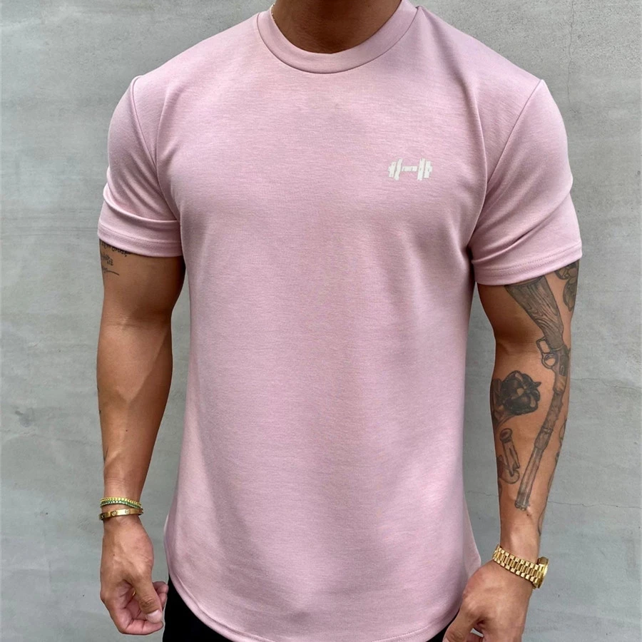 T shirt Men Summer Gym Clothing Bodybuilding Fitness Loose Casual Lifestyle Wear T-shirt Streetwear Hip-Hop Tshirt