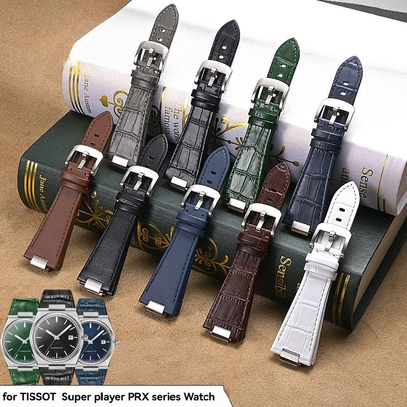 Schnellverschluss-Uhrenarmband aus Leder mit erhöhtem Mundstück für Tissot 1853 PRX Super Player T137407A T137410A Herren-Armbandzubehör