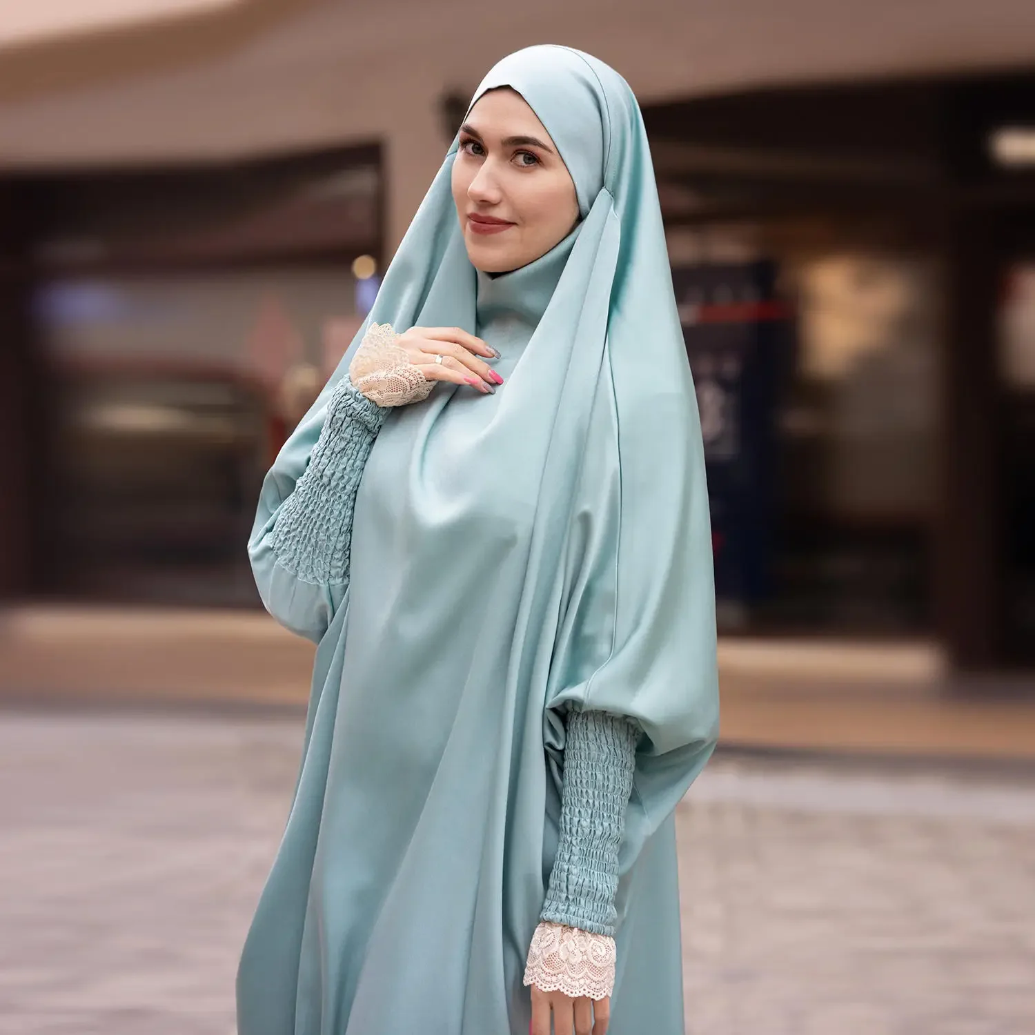 

Eid Djellaba Robe Women Burqa Hijab Prayer Garment Dress Dubai Turkey Modest Khimar Muslim Abaya Hooded Jalabiya Islam Clothes
