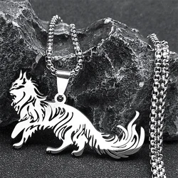 Cute Fashion Female Animal Cat Pet Necklace Stainless Steel Cat Pendant Necklace Jewelry collar aceroinoxidable mujer N2101S01