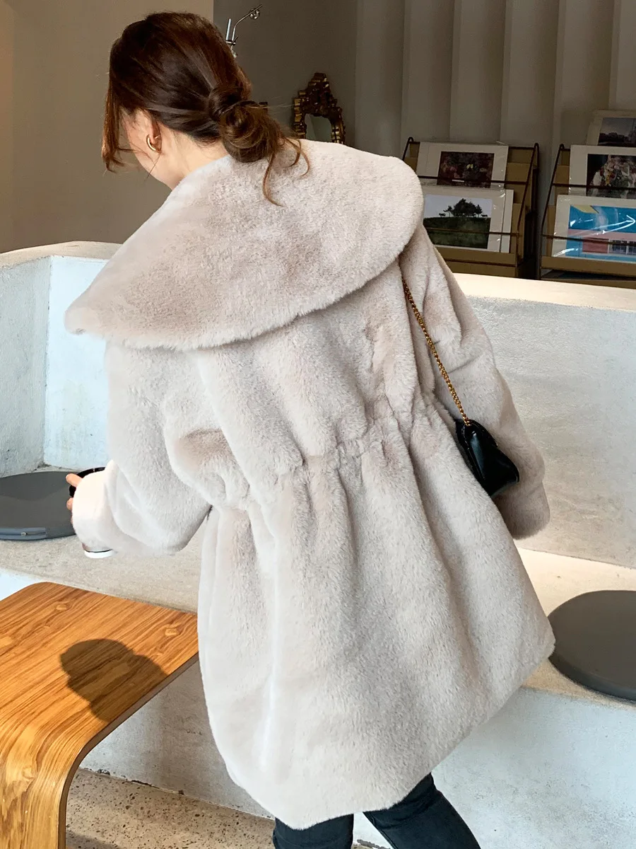 フェイクファー トップコート レディース テーラード ミッドロング クラブ ヤング 日本風 レース付き 暖かい ターンカラー 快適 デイリー ハイエンド OL