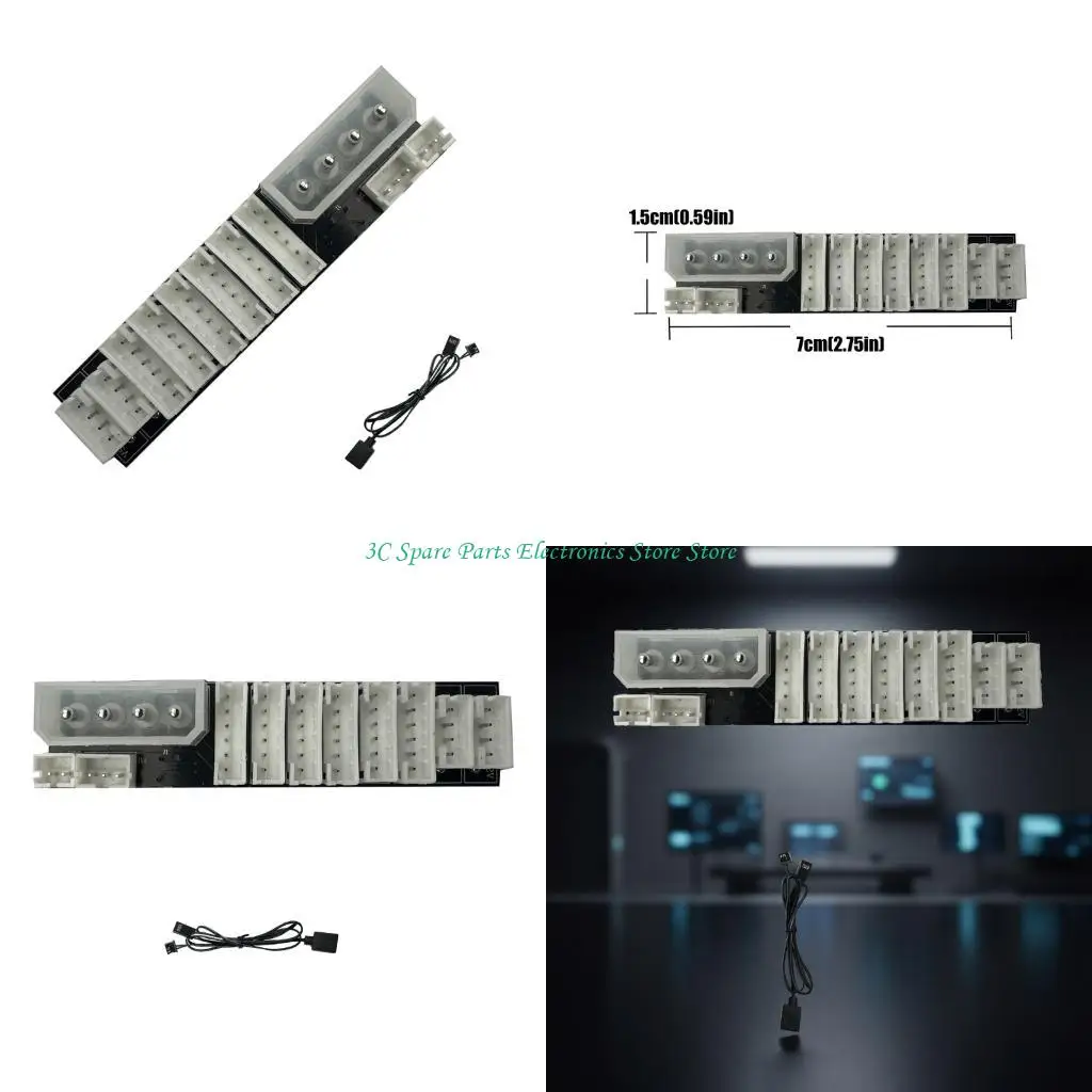 SZ 6 Fan And 2 ARGB Light Strips Controller For PC Case RGBs Sync Cooling System