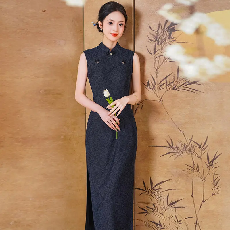 

Новое улучшенное китайское повседневное ципао без рукавов в стиле Сучжоу, летнее, женское, 2026