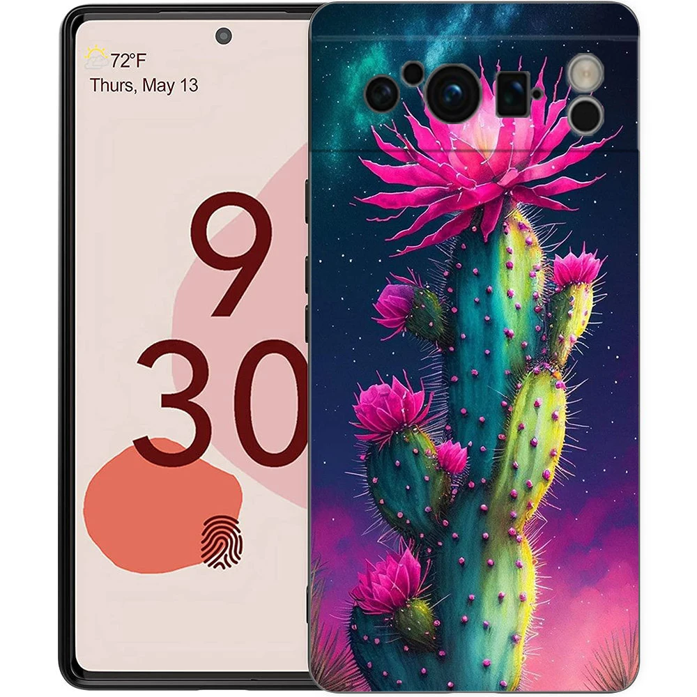 Plant Cactus Phone Case Cover for Google Pixel 8 7 6 7A 6A Pro 5G Shockproof Silicone Soft 8 Pro 5G Shell Capas Fundas Bags TPU