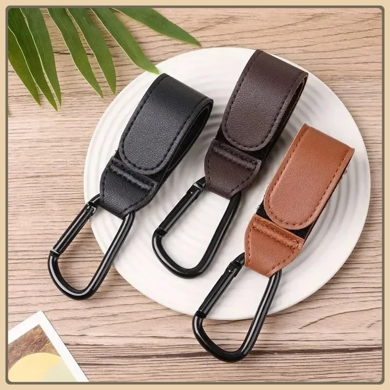 

Baby Diaper Bag Hook Strong Bearing High Quality Hook Multi-function Stroller Organize PU Leather Adjustable Pram Stroller